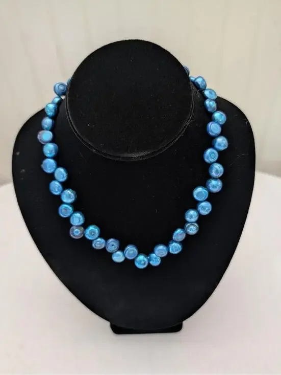 Mystical Blue Beaded Unique Mermaid Core Bubble Necklace - Picture 1 of 4